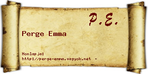 Perge Emma névjegykártya